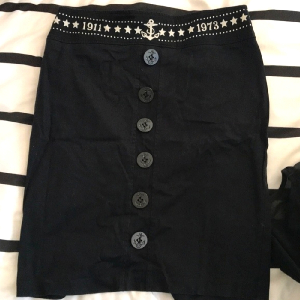 Sailor  Jerry retro rockabilly pencil skirt in sz small